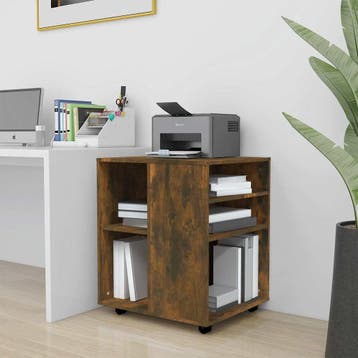 vidaXL Rolkast 60x53x72 cm bewerkt hout gerookt eikenkleurig, Huis en Inrichting, Verzenden, Nieuw