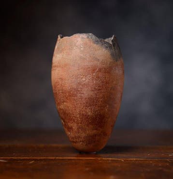 Oude Egypte, Predynastische Black Top-vaas - 14.5 cm