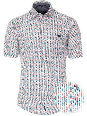 Casa Moda Overhemd Korte Mouw Surfplank Motief Blauw, Verzenden, Nieuw, Blauw
