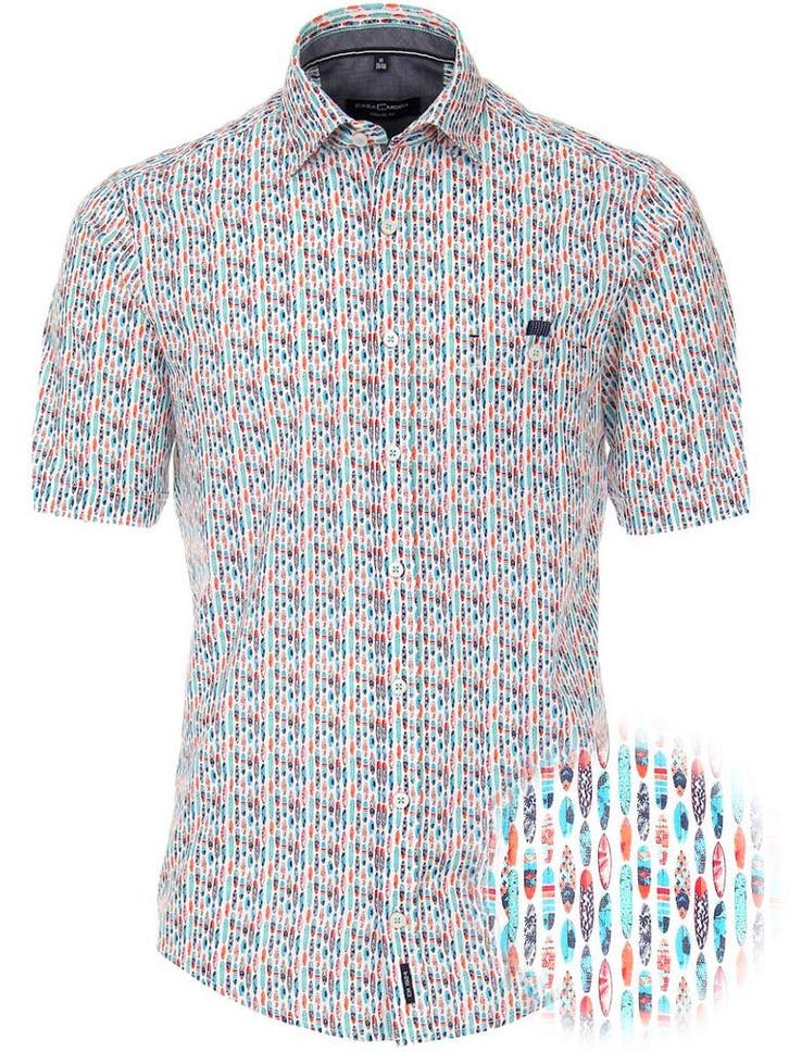 Casa Moda Overhemd Korte Mouw Surfplank Motief Blauw, Kleding | Heren, Overhemden, Blauw, Nieuw, Verzenden