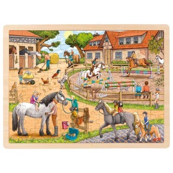 Goki houten puzzel paardenmanege -  van €12,99 voor €11,69, Ophalen of Verzenden, Nieuw