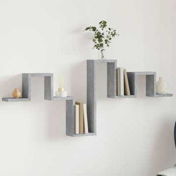 vidaXL Wandschap 104,5x10x43 cm bewerkt hout betongrijs, Huis en Inrichting, Verzenden, Nieuw
