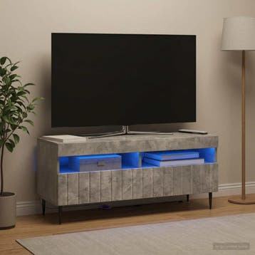 vidaXL LED tv-meubel ZWOLLE 100 x 35 x 43 cm Betongrijs, Minder dan 50 cm, Verzenden, Nieuw, Minder dan 100 cm
