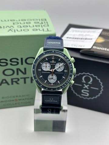 Omega x Swatch - MoonSwatch - Mission on Earth - Zonder, Sieraden, Tassen en Uiterlijk, Horloges | Heren, Nieuw