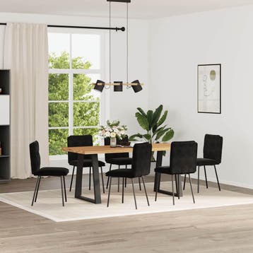 vidaXL Eetkamerstoelen 6 st fluweel zwart, Verzenden, Nieuw, Zwart