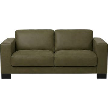 Leren bank Clear - 2,5 zits - Kenia Olive (olijf) - Poten, Bohemian, Eigentijds, Modern, Retro, Vintage, Nieuw, Ophalen of Verzenden