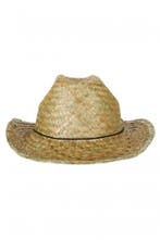 Cowboyhoed Stro Bruin Western Rodeo Ranger Cowboy Hoed Riet, Ophalen of Verzenden, Nieuw, Overige maten, Carnaval