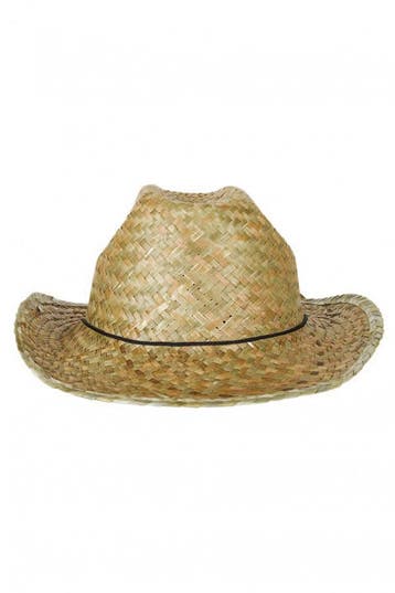 KIMU® Cowboyhoed Stro Bruin Western Rodeo Ranger Cowboy Hoed, Ophalen of Verzenden, Nieuw, Overige maten, Carnaval