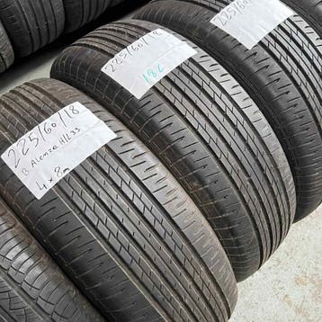 4 x Bridgestone 225-60-18 Zomerbanden 8mm, 18 inch, Gebruikt, Ophalen of Verzenden, Band(en)