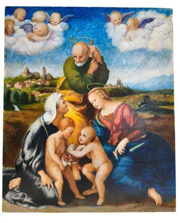 Carla - Riproduzione della Sacra Famiglia Canigiani di, Antiek en Kunst