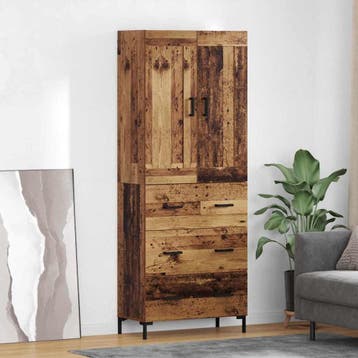 vidaXL buffetkast met lade 2 pcs Oud Hout Bewerkt hout, Minder dan 50 cm, Verzenden, Nieuw, Minder dan 100 cm