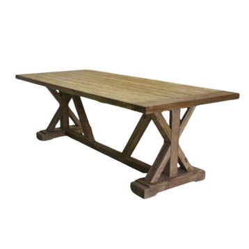 Kloostertafel teak -  220 cmRechthoekige eettafels, Huis en Inrichting, Tafels | Eettafels, Ophalen of Verzenden, Nieuw