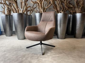 Veiling - Fauteuil Cone -Draaibaar- Microleder - brown, Huis en Inrichting, Nieuw