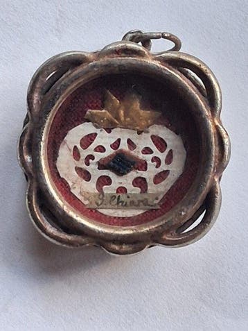 Relikwie - Legering, Verguld, Papier, Textiel, Glas -
