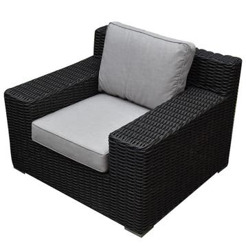 Manjavico lounge tuinstoel zwart wicker, Tuin en Terras, Ophalen of Verzenden, Nieuw