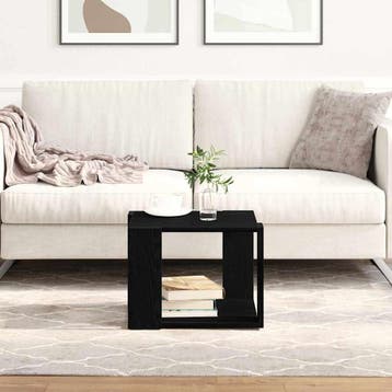 vidaXL Salontafel Zwart Eiken 40 x 40 x 30 cm Bewerkt hout, Verzenden, Nieuw, Overige houtsoorten, Minder dan 50 cm
