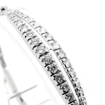 Witgouden schakelarmband met diamant; ca. 1,75 ct., Gebruikt, Ophalen of Verzenden, Met edelsteen, Goud