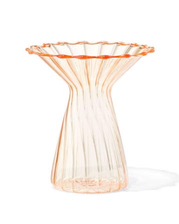 HEMA Vaas voor geurstokjes 10x12cm glas met kraag geel, Verzenden, Nieuw