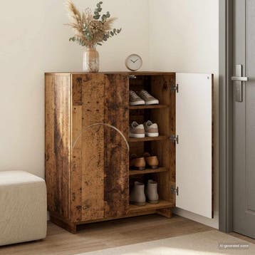 vidaXL Schoenenkast 73 x 38 x 87,5 cm Bewerkt hout Oud hout, Verzenden, Nieuw