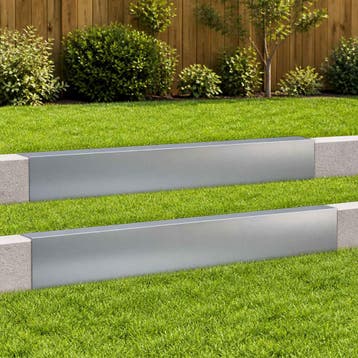 vidaXL Afdekprofiel voor tuinafboording 2 st 100 x 6 x 15 cm, Verzenden, Nieuw