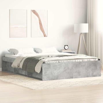 vidaXL Bedframe betongrijs 150x200 cm King Size, Huis en Inrichting, Verzenden, Overige maten, 200 cm, Grijs
