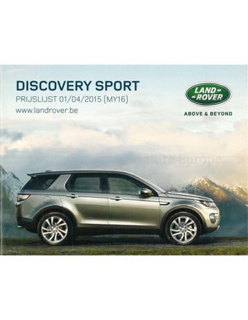 2015 LAND ROVER DISCOVERY SPORT PRIJSLIJST BROCHURE, Nieuw, Author