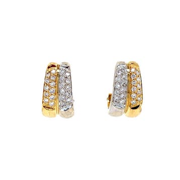 Gouden oorsieraden met diamant 18 karaat, Sieraden, Tassen en Uiterlijk, Oorbellen, Verzenden, Zo goed als nieuw, Goud