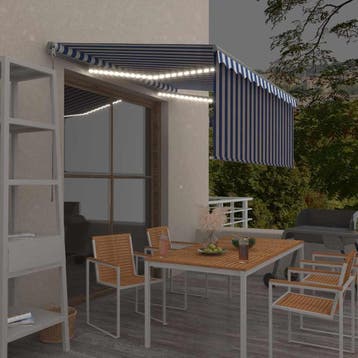 vidaXL Luifel handmatig uittrekbaar rolgordijn LED 3,5x2,5 m, Verzenden, Nieuw