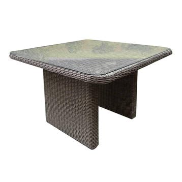Bilbao lounge-diningtafel 110x110xH70 cm grijs, Ophalen of Verzenden, Nieuw, Wicker