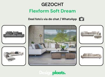 GEZOCHT: Flexform Soft Dream — Direct Inkoop, Huis en Inrichting, Ophalen of Verzenden, Zo goed als nieuw, Stof, Bankstel Bank Zetels Sofa Hoekbank Design bank