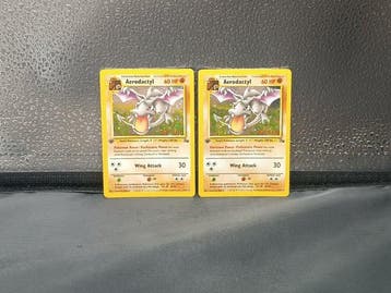 Pokémon - 2 Card - Aerodactyl first edition Prerelease First, Nieuw