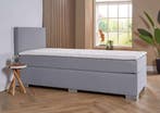 ACTIE! 1-Persoons boxspring Cannes 90 200 Grijs, 90 cm, Eenpersoons, Verzenden, Nieuw