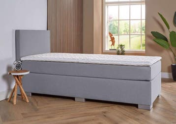 ACTIE! 1-Persoons boxspring Cannes 90 200 Grijs, 90 cm, Eenpersoons, Verzenden, Nieuw
