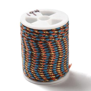 1 rol Metallic gevlochten koord – katoen/polyester mix –, Ophalen of Verzenden, Nieuw, Kraal