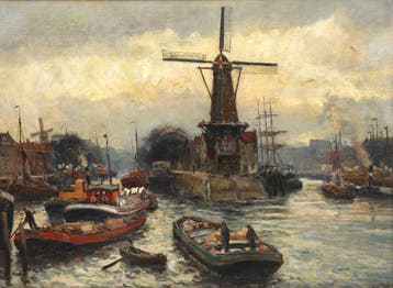 Evert Moll (1878-1955), Molen in de Rotterdamse Delfshaven