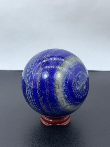 Lapis Lazuli Deep Blue Bol met bandpatroon - Hoogte: 70 mm -, Verzamelen