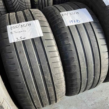 2 x Bridgestone Turanza 255-35-19 Zomerbanden 3,5mm, 19 inch, Gebruikt, 255 mm, Ophalen of Verzenden