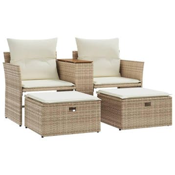 Ruimtebesparende tuinbank set - Als nieuw, 43% goedkoper, Ophalen of Verzenden, Zo goed als nieuw, Wicker