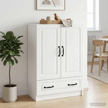 vidaXL Dressoir Wit 66 x 34,5 x 92 cm Bewerkt hout, Huis en Inrichting, Kasten | Dressoirs, Verzenden, Nieuw, Overige houtsoorten
