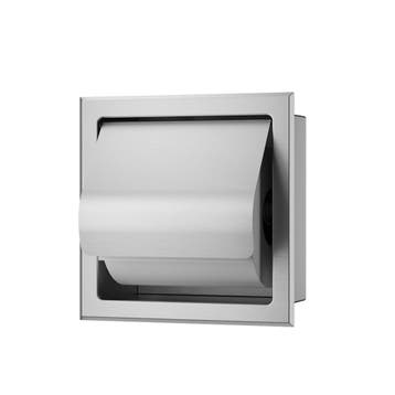 Inbouw toiletrolhouder Rvs met klep, Verzenden, Nieuw