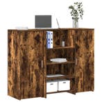vidaXL Receptiebalie 135x50x103,5 cm bewerkt hout gerookt, Verzenden, Nieuw