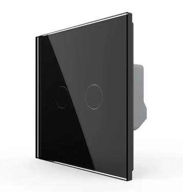 Livolo Touch LED Dimmer – Zwart | Dubbele Design Schakelaar, Doe-het-zelf en Verbouw, Ophalen of Verzenden, Nieuw, Schakelaar