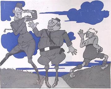 De NSB, VNH en NJV op spotprent (lijst optie, Lithos), Verzenden