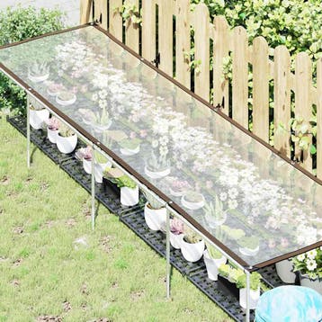 vidaXL Plantenafdekking met zeilringen 1x4 m polyethyleen, Verzenden