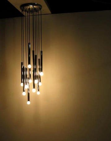 Te De Light - Hangende plafondlamp - Gechromd messing - 12 ×
