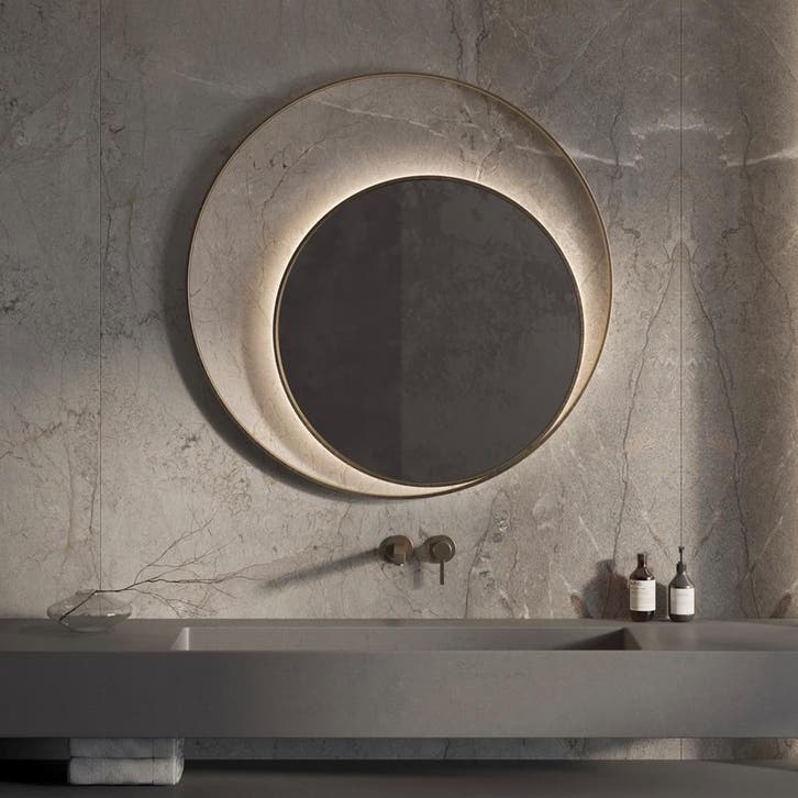 Designspiegel Martens Design Athene Rond met Frame en, Huis en Inrichting, Woonaccessoires | Spiegels, Nieuw, Rond, Minder dan 100 cm