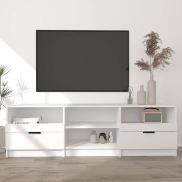 vidaXL Tv-meubel 150x33,5x45 cm bewerkt hout wit, Huis en Inrichting, Minder dan 50 cm, Verzenden, Nieuw, Minder dan 100 cm