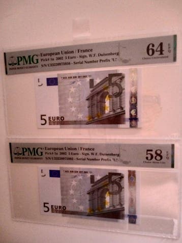 Europese Unie - Frankrijk. - 2 x 5 Euro 2002 - Duisenberg -