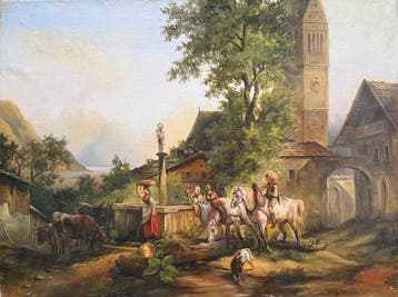 Natalia ERCHOVA, XXe - À la Fontaine du Village