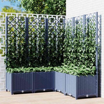 vidaXL Plantenbak met latwerk 120x120x136 cm polypropeen, Kunststof, 100 cm of meer, Verzenden, Nieuw